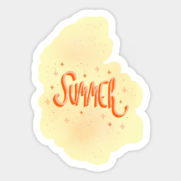 Summertime hand lettering design in orange Sticker by Valeria Frustaci 